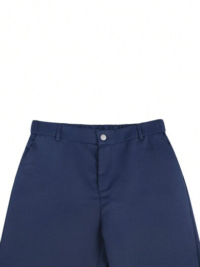 Manfinity Mode سروال بدلة رجالي بلون سادة وجيوب مائلة وقصة مدببة