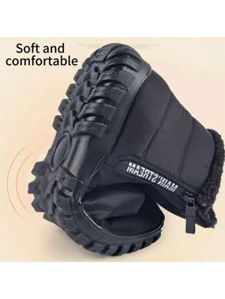 بوت ثلج رجالية بوت شتوية مزودة بسحاب جانبي مقاوم للانزلاق ومقاوم للماء، بطانة حرارية كاملة، بوت رياضية خارجية، يمكن ارتداؤها مع الجينز