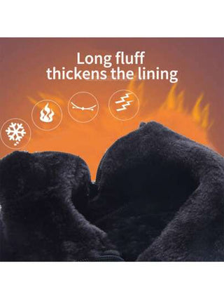 بوت ثلج رجالية بوت شتوية مزودة بسحاب جانبي مقاوم للانزلاق ومقاوم للماء، بطانة حرارية كاملة، بوت رياضية خارجية، يمكن ارتداؤها مع الجينز