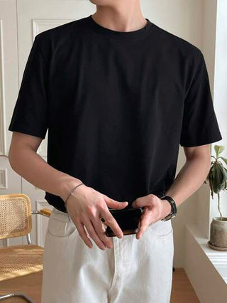 DAZY تي شيرت رجالي بأكمام قصيرة بلون صلب