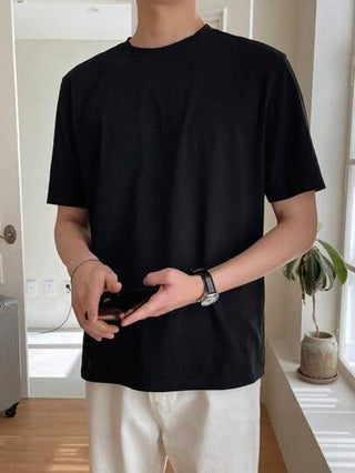 DAZY تي شيرت رجالي بأكمام قصيرة بلون صلب