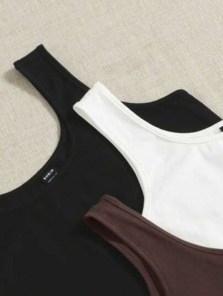 EZwear لباس علوي خزفيّة محبوكة بألوان متعددة و ثابتة للجسم بدون أكمام