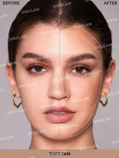 SHEGLAM Snatch 'N' Define Stick-Soft Tan Cream Contour Stick يدوم طويلاً، برونزر عالي الصبغة ومقاوم للتعرق، خفيف الوزن وناعم، مكياج وجه طبيعي، كونتور ومكياج حفلات عيد الميلاد و عيد الأب التخرج عيد الميلاد العطلة الربيع الصيف Y2K فاخر أزياء مكياج...