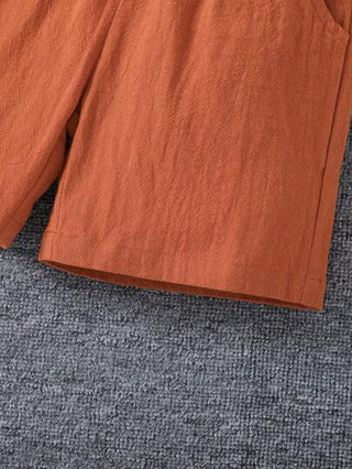 X JIMENA & MATEO قميص قصير الأكمام بطبعة الزرافة وسروال قصير مجموعة للأولاد الصغار