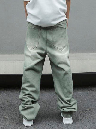 Manfinity EMRG بناطيل جينز ممزقة للرجال مع جيب، بناطيل جينز بسيطة ممزقة طويلة فضفاضة، هدايا للأصدقاء والأزواج