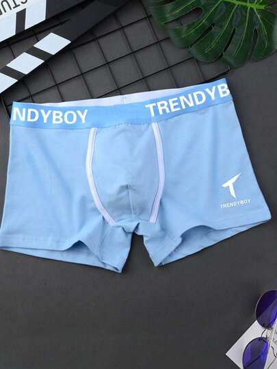 ملابس داخلية بوكسر رجالية طبع حرفي 4قطع/طقم