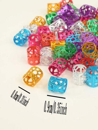 100 حلقات من الألمنيوم لتجعيد الشعر للأطفال ،حلقات ملونة متعددة الألوان لتصفيف الشعر، زينة للشعر لنشاطات الحفلات