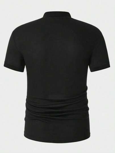 قميص بولو جولف كاجوال للرجال بلون أحادي للصيف قطعة واحدة