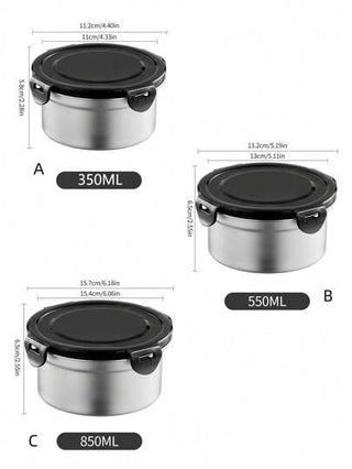 قطعة واحدة فولاذ غير قابل للصدأ حاوية طعام , صندوق تخزين للمطبخ , خارجي حاوية محكمة الإغلاق