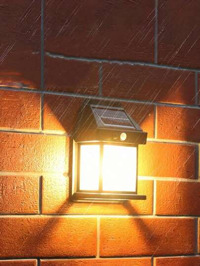 مصباح حائطي يعمل بالطاقة الشمسية مع استشعار حركة، شحن تلقائي من الغسق إلى الفجر، إضاءة حديقة خارجية لشرفة المنزل والسياج وغيره، إضاءة خارجية تعمل بالطاقة الشمسية