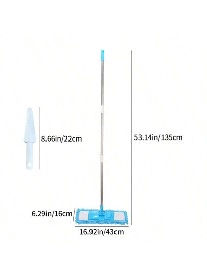 ممسحة شنيل مسطحة للتنظيف المنزلي بقابلية للدوران، ممسحة مبللة وجافة، تستخدم لتنظيف اللوحات الخشبية، وأرضيات البلاط والنوافذ