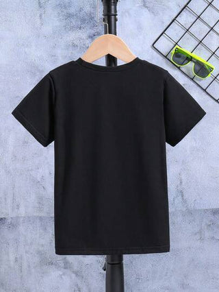 تي شيرت شبابي بأكمام قصيرة مطبوع عليه شعار مناظر طبيعية للصبي الصغير