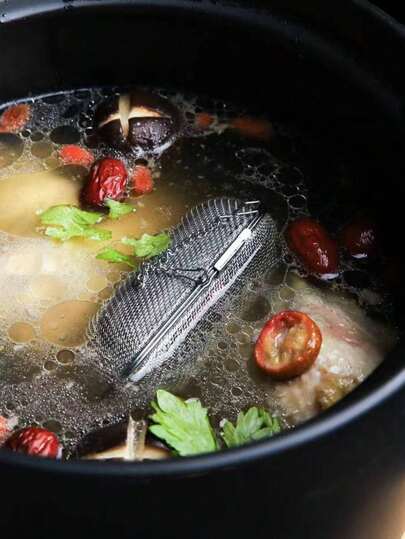 قطعة واحدة مصفاة من الفولاذ المقاوم للصدأ لتوابل وأواني الطهي القابلة لإعادة الاستخدام، للمطبخ، مستلزمات المطبخ، الطعام، الطبخ، التخييم، العطلات، الشاطئ، ديكور الغرفة، منظم، حفلة، السفر