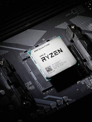AMD المعالج سطح المكتب Ryzen 5 5500 بتردد أساسي 3.6جيجاهرتز، 6 أنوية، 12 خيط، المقبس AM4، بدون رسوميات مدمجة، للحاسوب العالي المواصفات وعشاق الألعاب، بدون مروحة مبرد ولا علبة