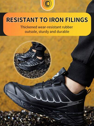أحذية أمان للرجال بنقاط معدنية، أحذية عمل مقاومة للتهشم والثقب ذات تهوية، خفيفة الوزن وناعمة