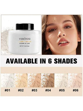 VERONNI مادة مرتب مكياج فضفاض بودرة تثبيت , يدوم طويلا تغطية متحكم بالزيت مكياج الوجه مرتب مسحوق بودرة مضغوطة