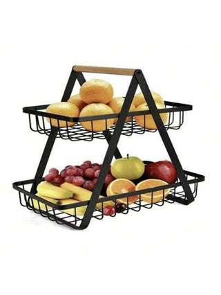 سلة فواكه وخضروات على الرف العلوي 1قطعة، تخزين شكل وعاء منفصل، مقبض خشبي للحفاظ على الانتعاش، تستخدم لتخزين وتنظيم أدوات المطبخ، مناسبة للمطبخ