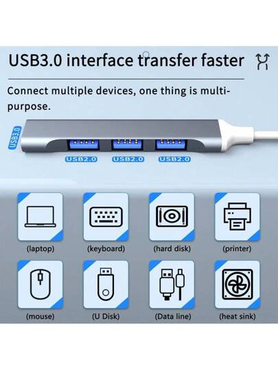 محور USB نوع C 3.0 مع 4 منافذ من ENVISAOC ، محول متعدد متوافق مع Pro 13 15 Air M1 Pro وأجهزة الكمبيوتر الشخصية، ملحقات الهواتف OTG USB 2.0