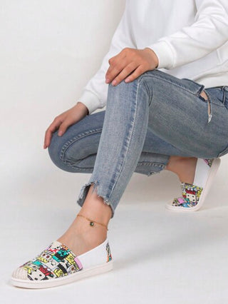 أحذية بدون أربطة و أقمشة قماشية رياضية للنساء للألبسة العادية، أحذية مسطحة مريحة و خفيفة الوزن