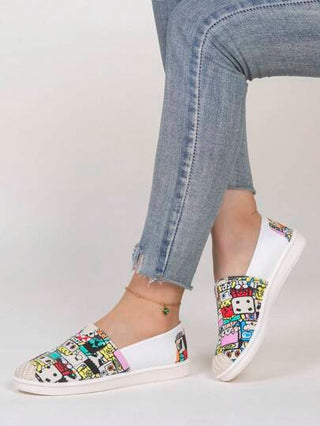 أحذية بدون أربطة و أقمشة قماشية رياضية للنساء للألبسة العادية، أحذية مسطحة مريحة و خفيفة الوزن