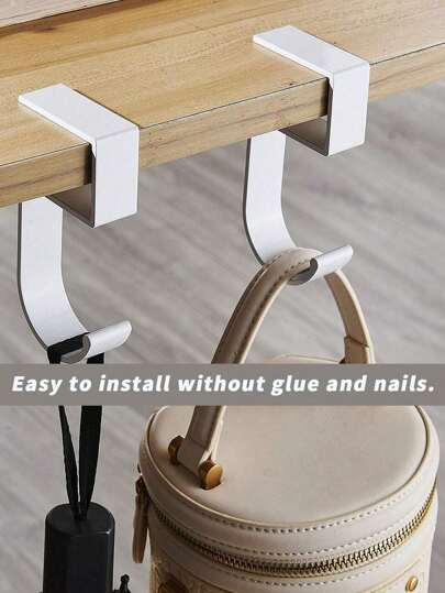 أثاث مكتبي 1 خطاف محمول للحقيبة ، خطاف للطلبة على المكتب، تصميم قابل للإزالة والتحرك، مانع للإنزلاق لبداية العام الدراسي