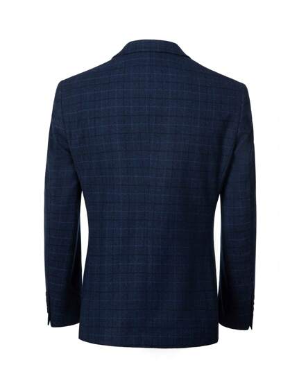 بدلة رجالية كاروهات بقص نحيف مكونة من قطعتين أزرار، بدلة كاملة 3 قطع (بليزر، سترة صدرية، وبنطلون) للحفلات والزفاف باللون الأزرق الأرجواني، مقاسات من XS إلى 3XL