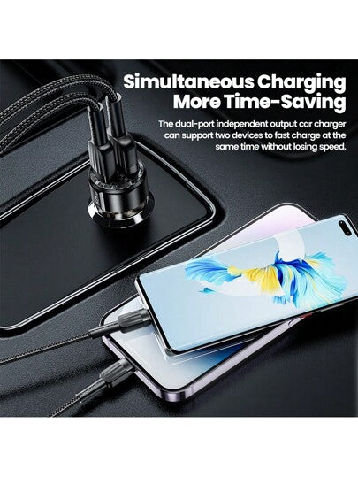 شاحن سيارة Toocki 60 واط، شحن سريع Pps Qc3.0 Pd3.0 Type-c محمول شاحن هاتف Usb