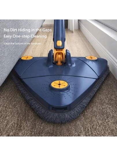 ممسحة مثلثة قطعة واحدة، ممسحة تنظيف قابلة للتدوير و الضبط بزاوية 360 درجة لتنظيف الجدار والأرضيات و البلاط والزجاج