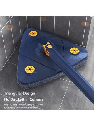 ممسحة مثلثة قطعة واحدة، ممسحة تنظيف قابلة للتدوير و الضبط بزاوية 360 درجة لتنظيف الجدار والأرضيات و البلاط والزجاج