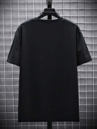 Manfinity Homme تي شيرت تي شيرت كاجوال قصير الأكمام للرجال مع رسومات حرفية، للأصدقاء