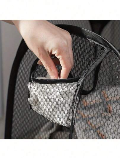 حلة مهملات قابلة للطي بسعة كبيرة مع مقابض - سلة غسيل شبكية للملابس القذرة