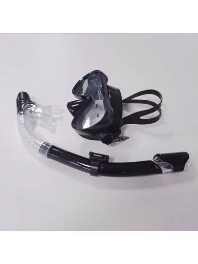 قناع غطس وغطاسة للكبار يتضمن أنبوب تنفس، عدسة مقاومة للضباب من الزجاج المقوى، قناع من سيليكون سائل، مجفف انبوب التنفس العلوي، معدات سباحة