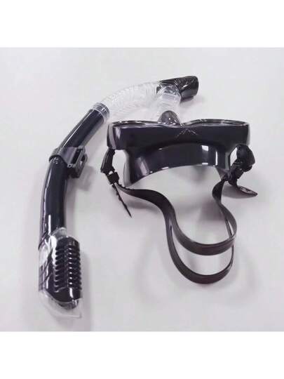 قناع غطس وغطاسة للكبار يتضمن أنبوب تنفس، عدسة مقاومة للضباب من الزجاج المقوى، قناع من سيليكون سائل، مجفف انبوب التنفس العلوي، معدات سباحة