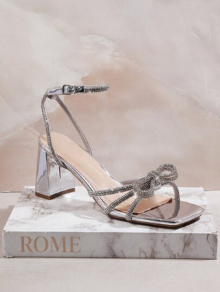 SHUZIA صنادل ذات كعب عالي مرصعة بالراينستون للنساء، تجربة عطلة عيد الميلاد والشتاء، تناسب فصلي الخريف والشتاء