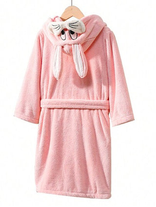 بيجاما حوض استحمام للبنات المراهقات ناعم وممتص للمياه وجميل بتصميم أرنب ثلاثي الأبعاد، مناسب للربيع والخريف والشتاء