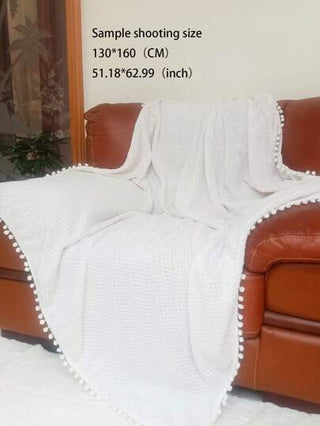 غطاء بطانية مزخرف بكرات مخملية فانيلا