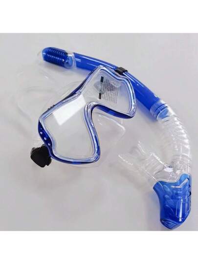 مجموعة معدات غطس السنوركل للكبار 1مجموعة، تشمل قناع السنوركل، أنبوب التنفس، قناع غطس كامل للوجه ونظارات السنوركل بالزجاج المقوى للسباحة، للصيف والشاطئ