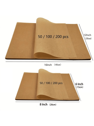 ورق الخبز المقشور 50/100/200 قطعة بحجم 6x8 بوصة/12x16 بوصة، ورق خبز مقطع مانع للإلتصاق للخبز والطهي والشواء والقلي والبخار - غير مبيض، إكسسوارات المطبخ، أدوات المطبخ، ورق لحماية مقلاة الهواء، ورق لمقلاة الهواء