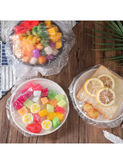 100 قطعة من أغطية الخضروات القابلة للتصرف، التي تحافظ على الطعام الطازج، وتحميه من الغبار، وتمنع الروائح الكريهة، وتحافظ على درجة الحرارة للاستخدام المنزلي وفي الثلاجة.