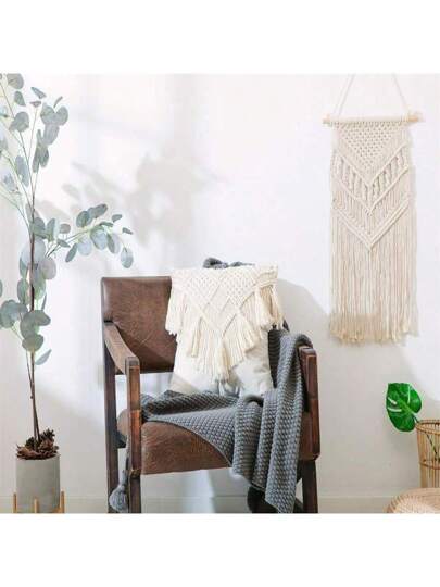 رمضان زينة رمضان غطاء وسادة مخدة من الماكرمي ، غطاء وسادة مطروق مبعثر للأريكة والأرائك والمنزل ، وسادة مربعة مريحة مع شرابات ، 1 قطعة