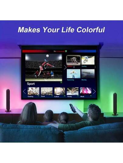 1/2 عبوة إضاءة محيطة ليد للمكتب، شريط ليد ذكي، أضواء شريطية RGB بريموت كنترول، أضواء خلفية ليد للتلفزيون بريموت كنترول للألعاب، السينما، الكمبيوتر، ديكور الغرفة