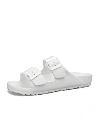 صنادل رجالية للانزلاق المضاد للماء بتصميم قابل للإبزيم ،غير قابلة للانزلاق وتمكّن من التهوية ،مقاس كبير