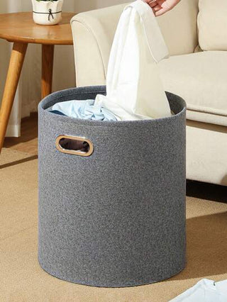 سلة غسيل كبيرة من الشعر المُلبَّد، حاوية ملابس قذرة قابلة للطي، صندوق تخزين منزلي للعب الأطفال والعناصر المتنوعة مثل البناطيل والأحذية والجينز والبوت والتنورة، سلة غسيل، سلة غسيل قابلة للطي، منظم حمام، سلة، سلة تخزين