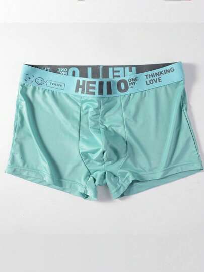 ملابس داخلية رجالية 5 قطع/مجموعة - كبيرة، ناعمة، تنفس، لافتة للأنظار بوكسر بريفز عصرية ،سروال داخلي رجالي رياضي خاص بالحرير بألوان متنوعة