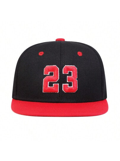 قبعة رياضية خارجية للأطفال من الجنسين مع حزام قابل للتعديل، مطرزة بالرقم 23 بأسلوب الهيب هوب للأولاد والبنات خلال السفر