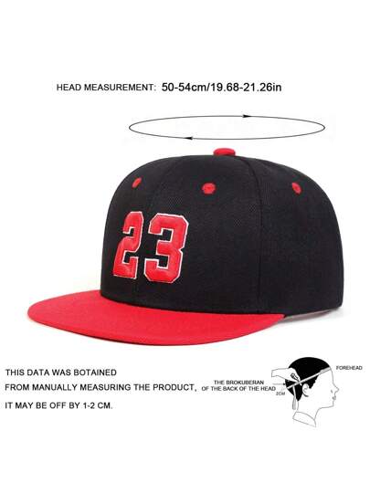 قبعة رياضية خارجية للأطفال من الجنسين مع حزام قابل للتعديل، مطرزة بالرقم 23 بأسلوب الهيب هوب للأولاد والبنات خلال السفر