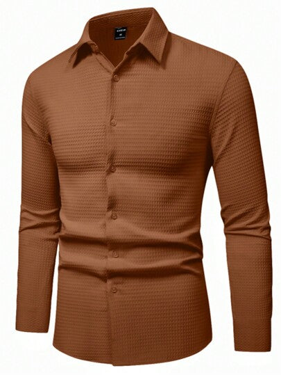 Manfinity Mode قميص رجالي بأكمام طويلة واضح