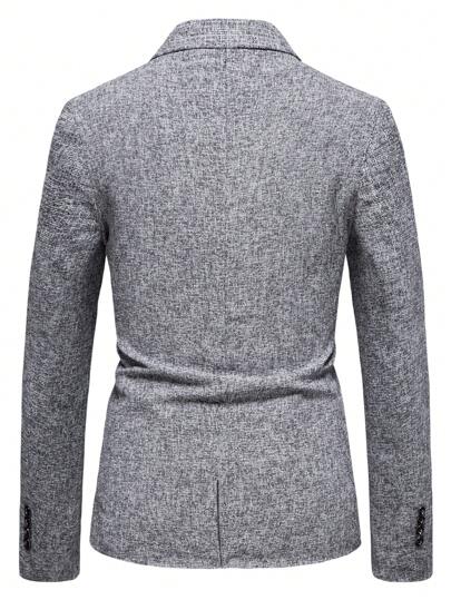 Manfinity Bizformal للرجال جاكيت بطباعة أشكال الفضاء جيب صف ازرار احادية