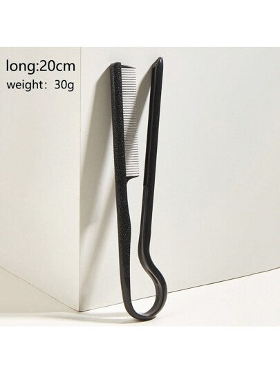 1 قطعة مشط شعر على شكل V مستقيم قابل للطي، أداة لتنعيم جذور الشعر الطبيعية وإضفاء النعومة
