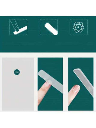 ملف أظافر من الزجاج النانوي، عبوة 1 ملف أظافر من الزجاج الشفاف، ملف أظافر مصقول، ملف أظافر بلوري لصالون التجميل والاستخدام المنزلي، حقيبة، منظم، تخزين